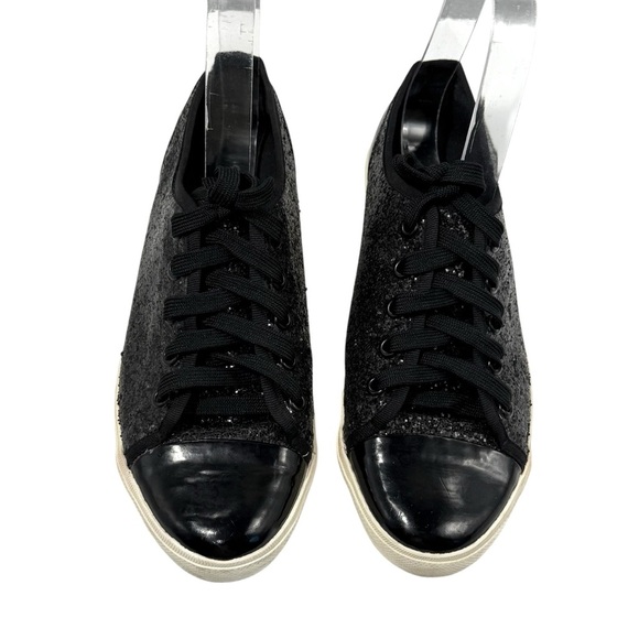 Kurt Geiger carvela black glitter cap toe sneakers size 38/8 - Picture 3 of 7
